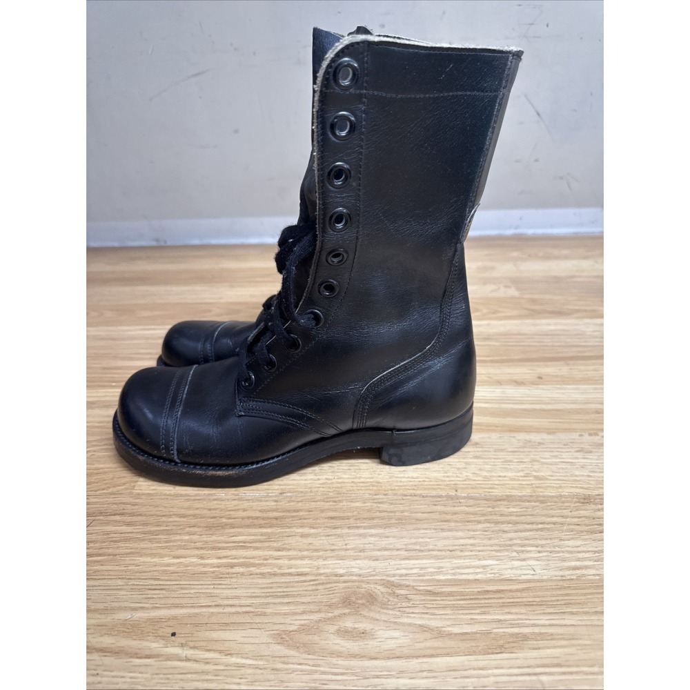 Panco Jump Boots Men's Black Leather Lace-Up Military Style Size 5R Punk Goth